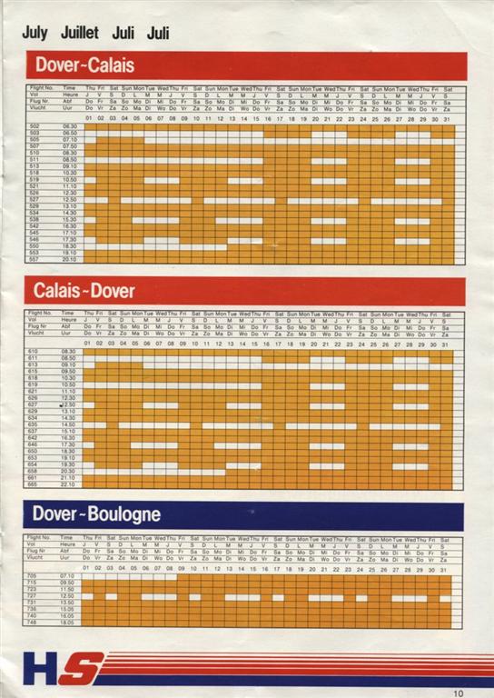 The Hoverspeed 1982 brochure, including timetables - July timetables (credit: Steven Charlesworth).